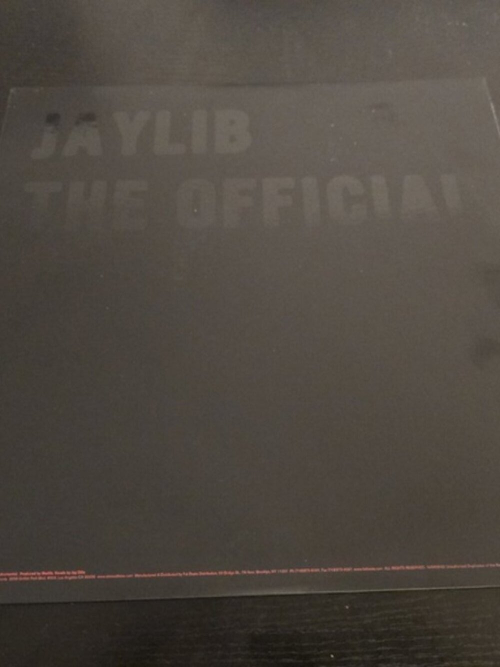 Jaylib J Dilla Madlib The Red / The Official LP Vinyl Record Uncleared Sample